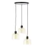Brilliant Casto Pendant Glass Pendant Metal Black Beige | 510mm - Suitable for 3x E27