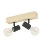 Eglo Ceiling Light Townshend 3 Wood Steel Black | IP20 - Suitable for 2x E27 