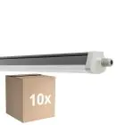 Multipack 10x Ledvance Waterproof Batten Damp Proof FLEX Throughwiring 42W 6800lm - 830 Warm White| IP66 - Replaces 2x58W